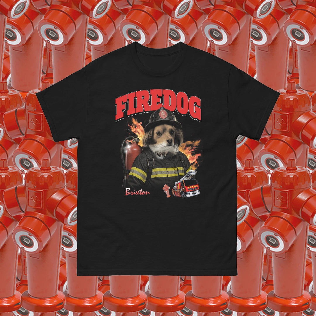 T-shirt personnalisé chien pompier