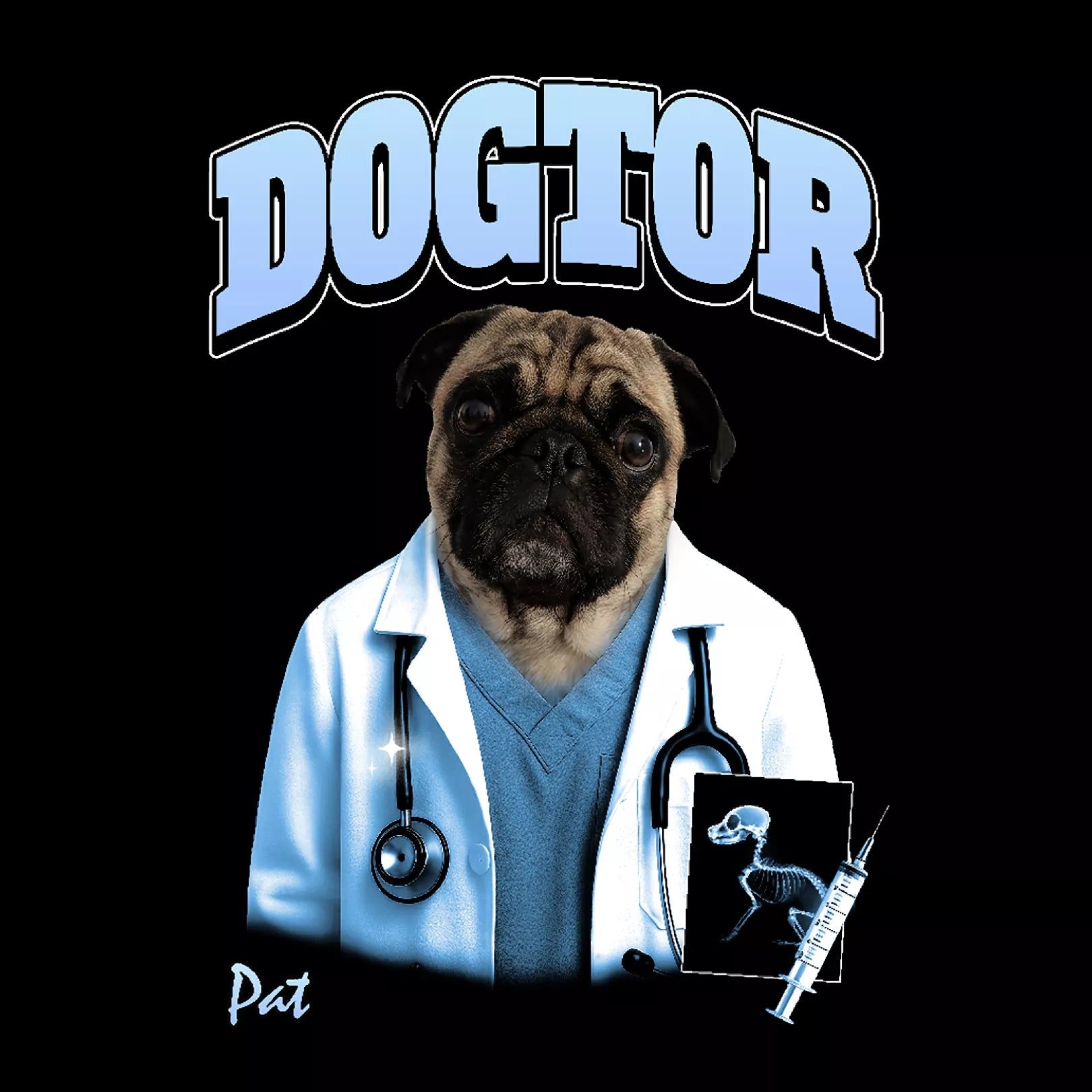 T-shirt personnalisé de chien en docteur